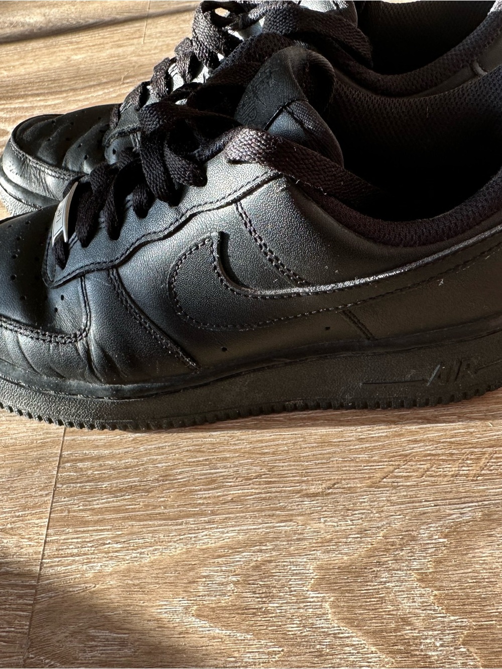 Nike Men's All-Black Low Top Leather Sneakers